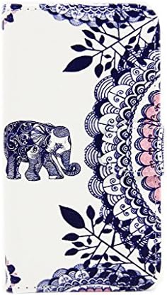 For Samsung Galaxy S4 Case [with Free Screen Protector],Kwapo® Stylish Premium Flip Magnetic Detachable PU Leather Wallet with Credit Card Holder Slots Smart Standing Folio Book Style Ultra Thin Nice Drawing Patterns Protective Case Cover Skin for Samsung Galaxy S4 - Elephant