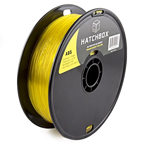 HATCHBOX 1,75 mm transparent gelbes ABS-Filament für 3D-Drucker - 1 kg-Spule - Maßgenauigkeit +/- 0,05 mm