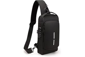 Gutriff Zaino a Monospalla in Oxford per Uomo e Donna, Borsa a Petto e Tracolla con Multitasche per Lavoro, Ciclismo, Moto, Sport e Viaggio