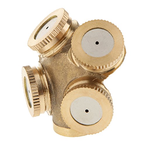 Gazechimp Messing 1/2 zoll DN15 Sprühdüse Sprinkler mit 4-Düse für Sprühkühlung Garten Rasen Autowäsche Bewässerung - 3