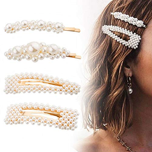 HOUSON 4 Stücke Perlen Haarspangen für Frauen Mädchen, Dekorative Hochzeit Braut Künstliche Perle Haarnadeln, Haarspangen Styling Werkzeuge Haarschmuck für Frauen Damen Mädchen
