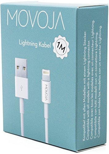 1 Meter Lightning Kabel MOVOJA® | Lightning zu USB Kabel | Apple Ladekabel [Lebenslange Garantie] für iPhone 7 / 6s / 6 / iPhone 6 Plus / 6s Plus / 7 Plus, iPhone 5 / 5s / SE, iPad Air 2 / Mini 3 / iPod 5 / Nano 7 – MOVOJA® - 6