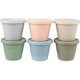 PandaEar 6 Pack Silicone Baby Food Storage Containers 118ml, Reusable Weaning Pots with Lids, Leakproof Small Tubs for Infant