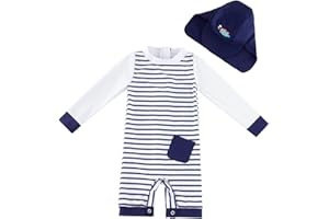 UMELOK Baby Badeanzug mit Sonnenhut UV Schutz Schwimmanzug für Baby Junge