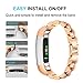 Produktbild Big-Mountain Für Fitbit Alta HR/Alta, Metal Crystal Edelstahl Armband, Diamant Bügel Handschlaufe Ersatz Uhr Armband, Replacement Watch Band Wrist Strap (Roségold)