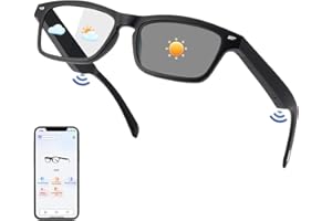 Tulbeys Bluetooth AI Smart Glasses mit 160+ Sprachen, Farbwechselnden Gläsern, Integriertem Lautsprecher - Echtzeit Sprachtranslator Smart Brille für Geschäftsreisen, Meetings & Business