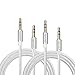 Produktbild Expresstech @ 2PCs 3.5mm Audio Klinkenkabel 3,5mm auf 3,5mm AUX-Kabel Aux Kabel 3.5mm Nylon Audio Kabel 1m für Kopfhörer, Apple iPhone iPod iPad, Echo dot, Heim, KFZ Stereoanlagen, Smartphones, MP3 Player, Kopfhörer, Handys, Tablets, Stereoanlage, Autoradio, Computer und andere Geräte mit 3.5mm Audio-Buchse - Silber