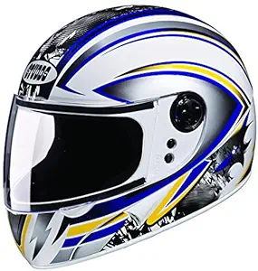 Studds Chrome Super D1 Full Face Helmet (White and Blue, L 580MM)