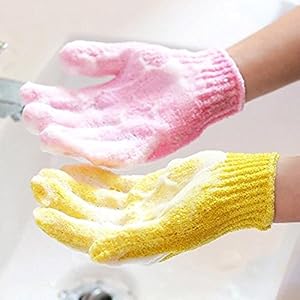 3 Pcs Removes Dead Skin Cells Scrub Five Finger Gloves Shower Bath Gloves Exfoliating Gloves Towel Washcloth - Image 3
