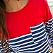 Bearsland Women's Striped Patchwork Breastfeeding Top Red UK Size 10-12