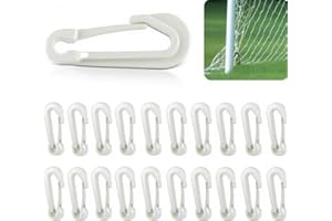 ETRAVEL 20PCS Durable Football Net Clips, White Plastic Soccer Goal Net Clips for Secure and Easy Application, Universal Size - Fits Most Sports Nets