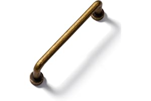 SORWDUERM Lot de 2 poignées d'armoire en bronze antique avec trou central de 96 mm – Poignées de placard de cuisine vintage en cuivre pour armoire, tiroir, commode