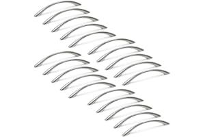 EMUCA - Tirador para Muebles, Tirador para cajón, Armario, Mueble de Cocina, baño, Dormitorio y Oficina, CC 128mm, niquel Satinado, Lote de 20 manillas