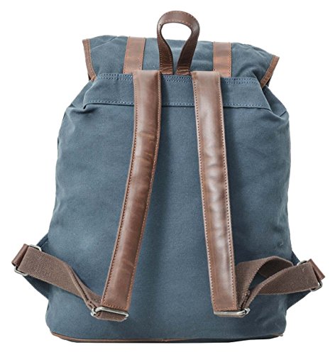 Rucksack Gusti Leder studio  Hagen  Sportrucksack Daypack City Lederrucksack Gro   Retro Canvas Braun Blau 2M64-29-17