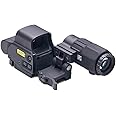 558+G45 Combo Holographic Sight 558 Red Dot Sight 5X Magnifying Glass with Quick Release for 20mm Picatinny Rail Mount