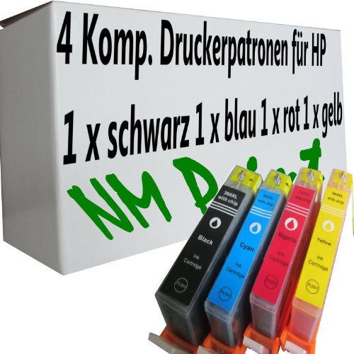ESMOnline 4 komp XL Tintenpatronen 1x Schwarz 1x Blau 1x Rot 1x Gelb Ersatz HP Photosmart HP 5510 5512 5520 5524 5514 5515 6510 6520 7510 7520