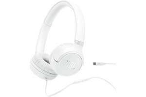 JBL Tune 530C Wired On-Ear Headphones with Microphone, JBL Pure Bass Sound, EQ Presets, USB-C Port, Foldable Design and Tangle-Free Cable, White