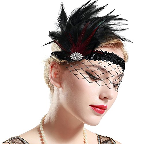 ArtiDeco Headband Gatsby, 1920s Bandeau Plume Bandeau Cristal Gatsby Flapper Accessoires Charleston Bandeau Année 20 Vintage Partie à Thème