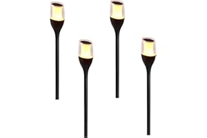 Lumisky Lot de 4 torches solaires effet flamme LED blanc chaud 4X FARELY H64,5cm