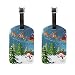 Produktbild COOSUN Weihnachtsmann im Schlitten mit Rentier Kofferanhänger Reise Labels Tag-Namenskartenhalter für Gepäck Koffer Tasche Rucksäcke, 2 PCS M mehrfarbig