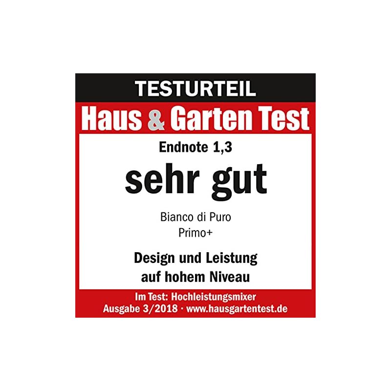 Bianco Di Puro Primo Plus Italienisches Design Deutscher Hersteller Hochleistungsmotor 1500 28000 Umin Smoothie Maker 3 Mixprogramme 15 Liter Mixbehlter Bpa Frei