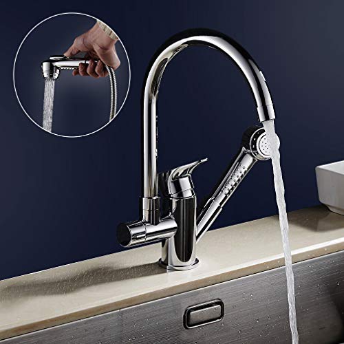 Mejor Grifo cocina Mezclador - Auralum® 360° Grifo termostatico
extraíble De Lavabo con Grifo cocina caño giratorio Grifería fregadero
Monomando a cascada cromo grifo lavabo cascada(para agua fría y
caliente) Revisión