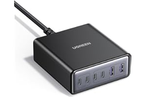 UGREEN 100W USB C Ladegerät 6-Port Ladestation 65W GaN Netzteil PPS Schnellladegerät Mehrfach kompatibel mit MacBook Pro/Air, iPhone 17-8 Serien, Galaxy S25, S24, A15, Pixel 9, iPads