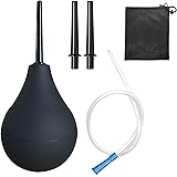 MIVAIUN 224 ML Clistere pera silicone per Uomini Donne, Doccia Morbida Confortevole Design, 2 x Ugelli Comodi e Staccabili e 