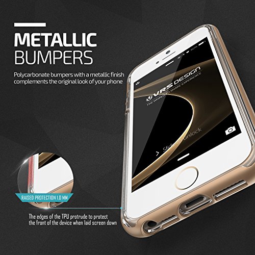 Funda iPhone 5S 5 SE VRS Design - Carcasa Transparente  Oro  Flexible TPU Protecci  n de Grado Militar Carcasa Choque Absorci  n  Crystal Bumper  para Apple iPhone 5S 5 SE 2016