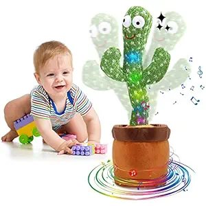 Wembley Toys Talking Cactus Baby Toys for Kids Dancing Cactus Toys Can Sing Wriggle & Singing Recording Repeat What You Say Funny Education Toys for Children Playing Home Decor Items for Kids