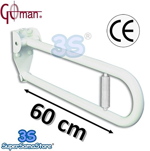 Maniglione Goman 60 cm barra ribaltabile con portarotolo - ausilio disabili