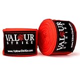 Boxing Hand Wraps ★ Mexican Bandage Muay Thai PRO Blood Red Wrap Kickboxing Glove Stretchy Bandages ★ Premium MMA Training Workout Cotton Twin Pack (4M Professional Quality) - Valour Strike®