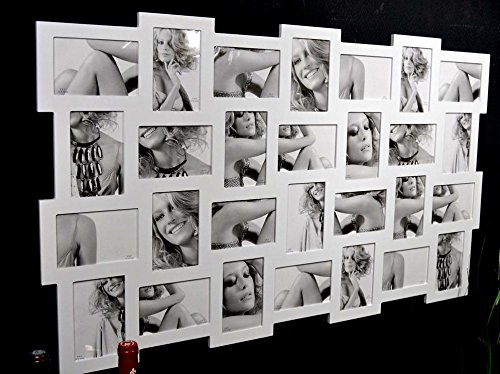 Bilderrahmen Fotorahmen XXL 28 Fotos Bildergalerie Fotogalerie Weiß 104 x 61 cm