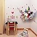 Zebrum Toy Hammock, Extra Large Corner Storage Net for Stuffed Animals, Large Toy Holder with 3 Hooks (213 x 150 x 150 cm)