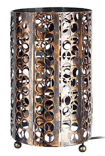 détail Tosel 63105 Lampe Zen Tôle perforée 60 W E27 Marron/Or