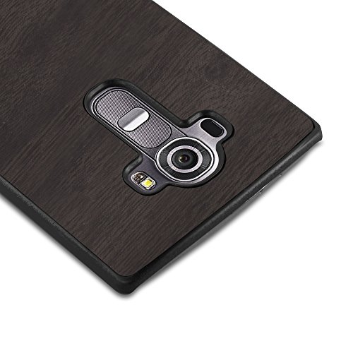 LG G4 Funda Super Delgada de Pl  stico Duro en WOODY NEGRO de Cadorabo  Dise  o ESTILO DE MADERA      Cubierta Protectora Ligera con Antichoque y Resistente al Rayado para Tel  fono M  vil     Protecci  n Carcasa Case Cover