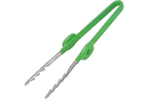 Pratvider Gartenpinzette | Pinzette mit gebogener gezackter Spitze für Bonsai-Werkzeuge,Edelstahlwerkzeug Gartenpinzette Futterzange für Kakteen und Sukkulenten im Garten