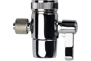 PAROAD 1-vägs 1/4 tum OD förkromad kran omställningsventil för bänkskiva vattenfilter, vattenrenare, RO omvänd osmosfilter, slangkran adapter