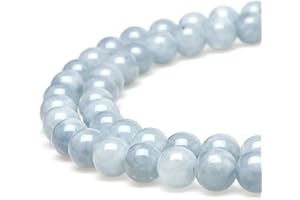 ‎MJDCB MJDCB Perlen zum Auffädeln 4mm 85 stück Aquamarin Halbedelsteine Perlen mit Loch Natürliche Lose Runde Steinperlen für Herstellung Schmuck Armbänder Halsketten