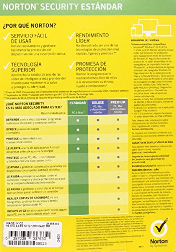 Norton Security Est ndar Antivirus Software 2018 Protecci n antivirus para 1 dispositivo Licencia de 1 a o PC Mac iOS Android Descarga Norton Security Est ndar Antivirus Software 2018 Protecci n antivirus para 1 dispositivo Licencia de 1 a o PC Mac iOS Android Descarga