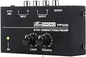 WEB WORLD ELECTRONIC BUSINESS Preamplificatore Phono PP500 Ultra-Compatto - Converte Segnale Giradischi a Linea