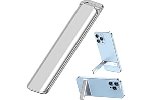 Kinizuxi Support de téléphone Portable Ultra Fin, Vertical et Horizontal en Aluminium pour Table, Support de téléphone Portable à Angle réglable pour iPhone Samsung Smartphone Accessoires – Argent