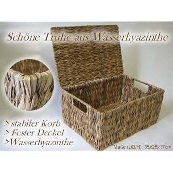 Korb Truhe mit Deckel Regalkorb Schrankkorb Wasserhyazinthe / Box