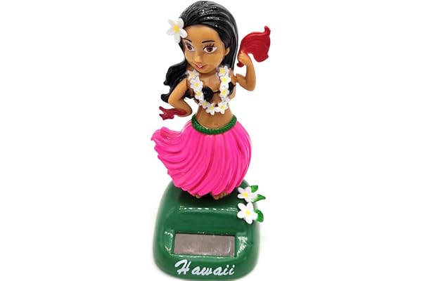 BommFu Figurine Solaire Dansante, Danseuse Hawaienne Voiture Qui Bouge, Bobble Heads pour Bord, Figurine Hawaïenne Voiture Décoration De Voiture Solaire
