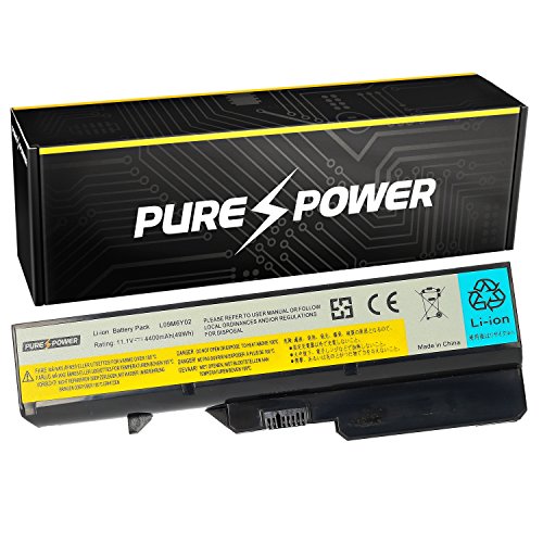 PURE⚡POWER® Laptop Akku für Lenovo B570 (1068) (10.8V, 4400 mAh, schwarz, 6 Zellen)