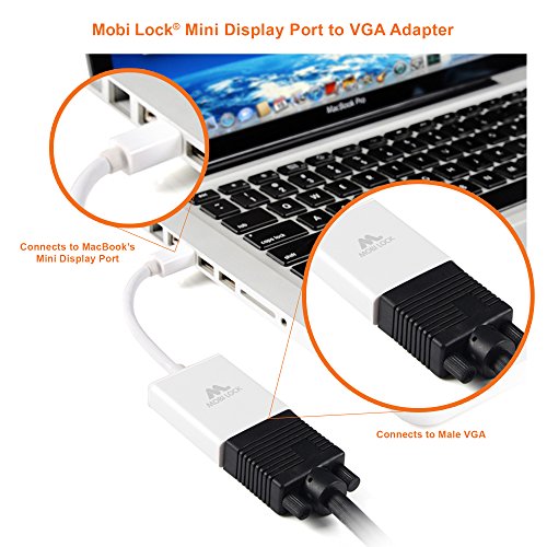 Mobi Lock – Adapter Mini DisplayPort auf VGA, Farbe Weiß - 4