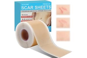 ‎TULAMORIY Silikonpflaster für narben, Professionell Silikon-Narbenband, Silicone Scar Tape, für Narben Durch Operationen, Neue und alte Narben, Silikon-Narbenrolle(4CMx150CM)