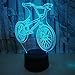 Produktbild 3D Nachtlicht Geschenk Spielzeug Tischleuchte 7 Farben Usb Ledillusion-Lichtgeschenk Des Mountainbike Dreidimensionales