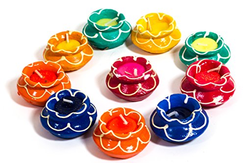 iberrys Handmade Colorful Matki Diya Candle (Set of 10)