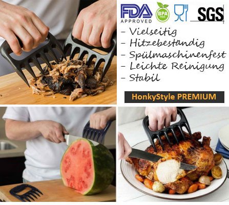 HS Meat Claws 2.0 | Fleisch Krallen | Fleischgabel | BBQ | Pulled Pork Beef Chicken | Küchenhilfen | Salatbesteck | Premium Version - 2